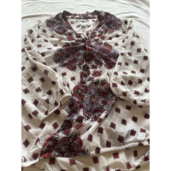 Liz Claiborne Medallion Paisley Blouse | Size M | Boho Vintage - Picture 2 of 5